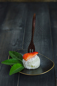 日式日本甜点营养传统红色食物小吃叶子年糕美食文化水果图片