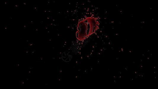 红色鲜血喷溅散射色孤立的阿尔法频道运动动作飞溅色彩速度液体背景绘画油漆泼彩图片