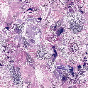 紫矢量软花型图片