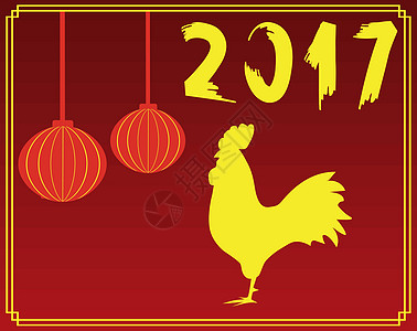 公鸡新年红色咕嘟白色艺术农场动物宠物家禽插图卡通片图片