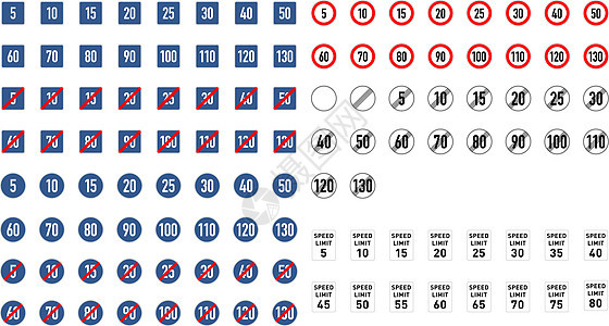 大套速度限制在惠特的不同的路标图片