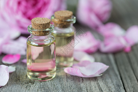 玫瑰基本石油芳香浴室香水温泉瓶子按摩化妆品木头玻璃皮肤图片