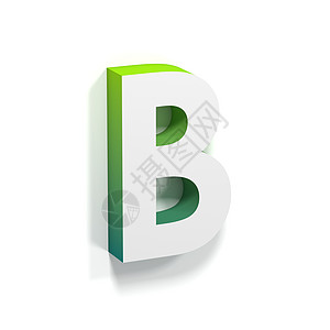 绿色梯度和软影子字母B图片