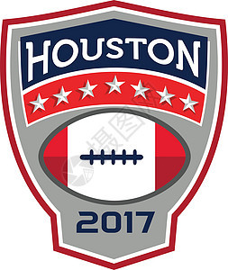 休斯顿 2017 年美式橄榄球大赛徽章 Retr图片