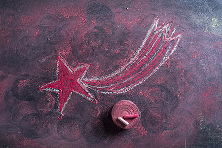 红星月光装饰品红色黑板粉笔庆典反射背景图片