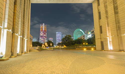 横滨城市建筑学天空吸引力市中心港口旅行游客摩天大楼风景图片