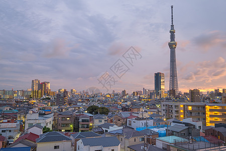 东京天树市中心城市商业建筑物景观浅草日出天际吸引力风景图片