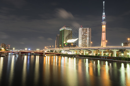 东京天树墨田城市吸引力风景商业旅行市中心反射地标场景图片