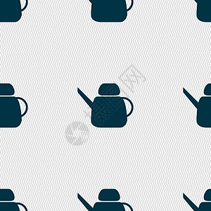水壶图标标志 具有几何纹理的无缝模式 韦克托茶壶早餐厨房烹饪杯子餐具餐厅食物蒸汽电气图片