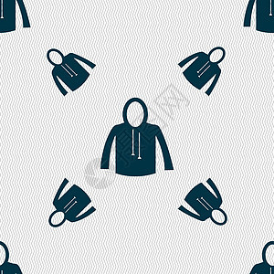 休闲夹克图标标志 具有几何纹理的无缝模式 韦克托运动衬衫接缝织物衣服男性毛皮外套标识网络图片