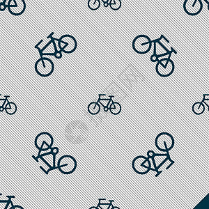 自行车图标标志 具有几何纹理的无缝模式 韦克托训练运动员运输爱好生态旅行速度旅游城市白色图片