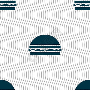 汉堡图标标志 具有几何纹理的无缝模式 韦克托界面海豹绘画用户包子插图艺术小吃面包牛肉图片