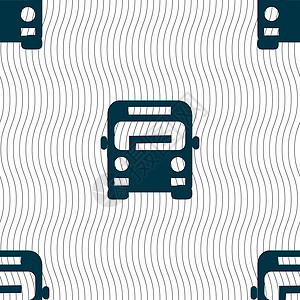 巴士图标标志 具有几何纹理的无缝模式 韦克托按钮旅游互联网乘客男人民众游客交通酒店旅行图片