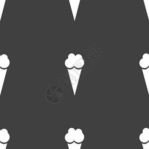 冰淇淋图标标志 灰色背景上的无缝模式 韦克托圣代甜点味道香草杯子插图奶油胡扯巧克力卡通片图片