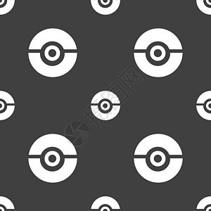 pokeball 图标标志 灰色背景上的无缝模式 韦克托圆圈口袋妖怪网络插图乐趣卡通片游戏孩子们多边形技术背景图片