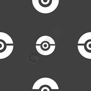 pokeball 图标标志 灰色背景上的无缝模式 韦克托多边形卡通片插图精灵派对艺术口袋妖怪乐趣孩子们技术图片