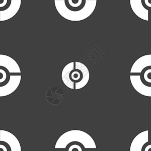 pokeball 图标标志 灰色背景上的无缝模式 韦克托卡通片乐趣技术网络派对艺术游戏精灵插图多边形图片