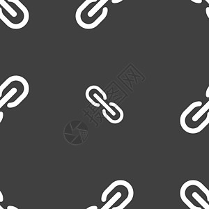 链图标标志 灰色背景上的无缝模式 韦克托技术标签裂缝界面徽章艺术菜单互联网力量按钮图片