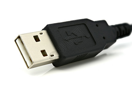 白色上的 USB 连接电缆图片