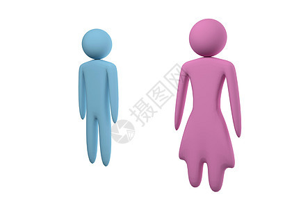 男性和女性形象粉色男生3d蓝色女孩白色红色厕所插图男人背景图片