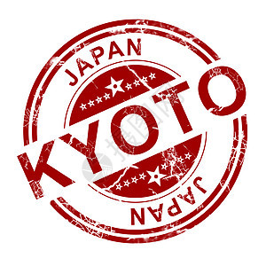 红色京都邮票背景图片