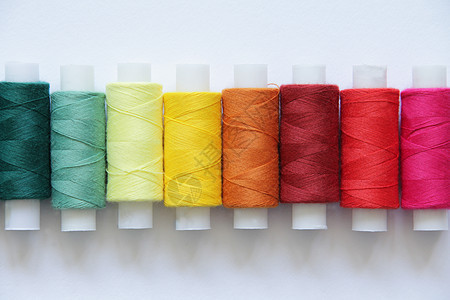 缝合彩色线筒管材料棉布爱好织物纺织品细绳工具卷轴纤维图片