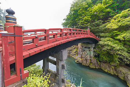 日本日元子森林神社风景溪流岩石吸引力日光山脉建筑学遗产图片