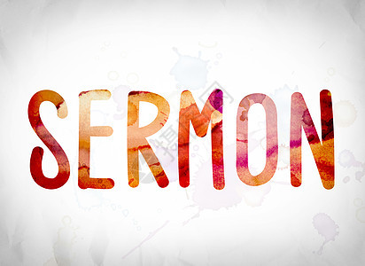 Sermon概念水彩字艺术背景图片