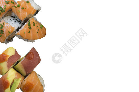 寿司混合白背景图片