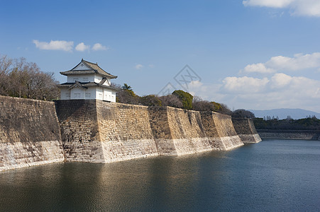 日本大阪城堡外墙壁 日本图片