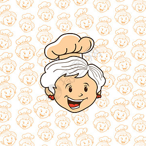 祖母厨师卡通漫画插图妈妈奶奶餐厅食谱图片