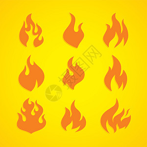 燃烧着他们点燃装饰品安全概念消防耀斑黄色图标收藏篝火图片