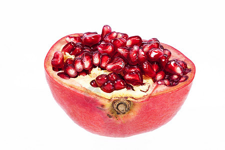 红石榴的半果子 在白色背景上被孤立图片