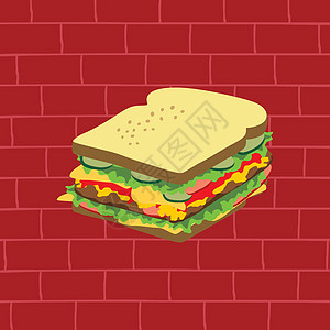 美味的三明治主题餐厅饥饿面包食物咖啡店蔬菜背景图片