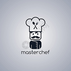 主厨师卡通插图食物成人烹饪烤箱男人卡通片厨房胡须胡子背景图片