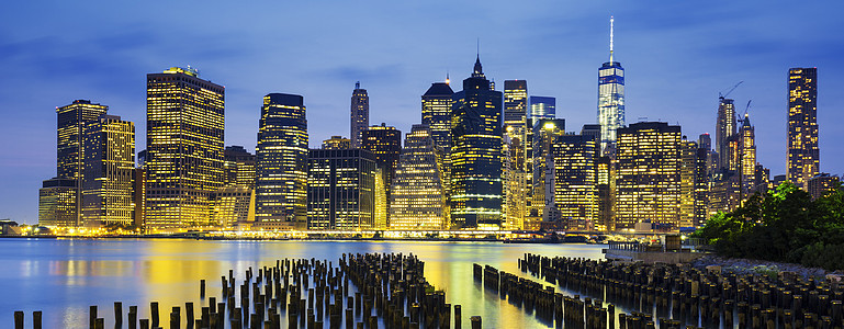 纽约市的著名观点天空建筑公园城市办公室全景蓝色建筑学景观摩天大楼图片