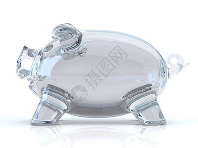 空玻璃小猪罐 3D笑脸宠物玻璃漫画动物财富银行微笑牙齿透明度图片