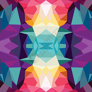 抽象多彩三角几何背景马赛克正方形三角形平方装饰粉色黄色蓝色风格墙纸背景图片