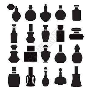 成套香水瓶矢量     说明香水身体黑色液体零售瓶子团体艺术商品化妆图片