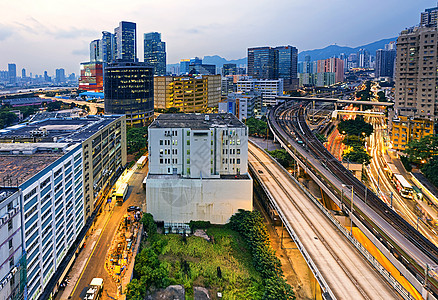 香港市中心运输公寓速度城市街道时间火车交通景观运动图片