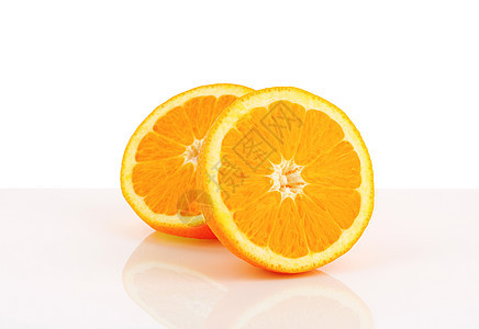 将橙子减半食物水果横截面图片
