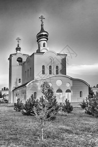 克里米亚小村庄Frunze传统正统教会历史上帝旅行宗教寺庙白色地标建筑城市村庄图片