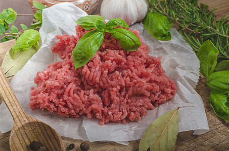 牛排牛肉原料肉丸牛扒营养美食烹饪木头猪肉香料碎肉饮食图片