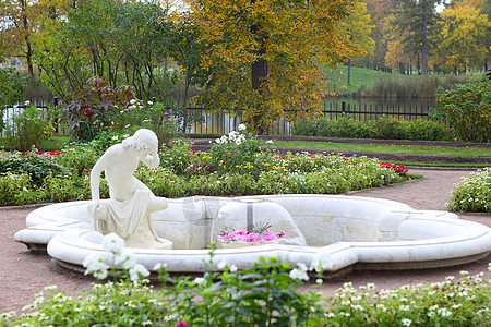 俄罗斯彼得霍夫 沙里钦教堂雕塑地标喷泉公园水仙石油雕像风格花园公司图片