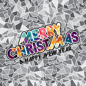 祝你圣诞快乐 colorfu刻字标题彩虹字体庆典打印标签卡片绘画插图图片