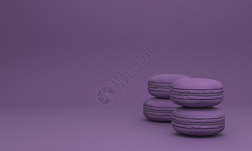 彩色面糊面马卡松甜蛋糕 带有复制空间紫色3图片