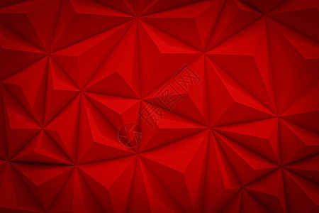 红色几何具有复制空间的抽象红色低聚背景 3d rende背景