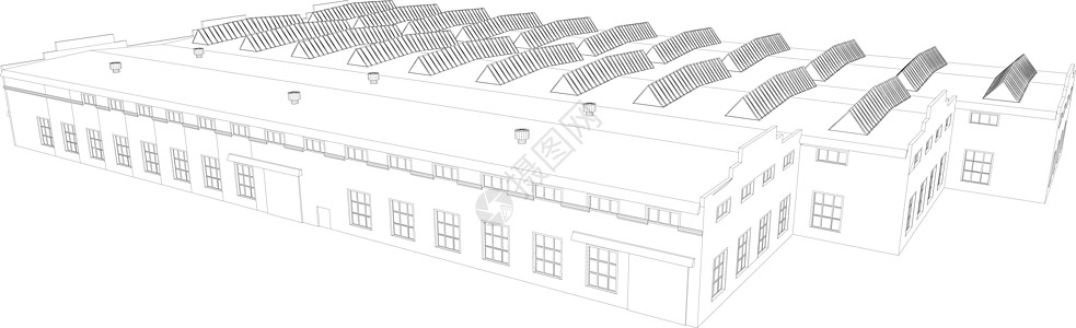 线框工业建筑 韦克托设施运输贮存车库入口地面工厂仓库商业职场图片