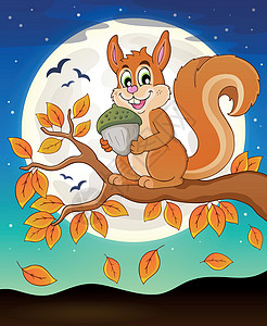 与松松鼠的秋季分行图片