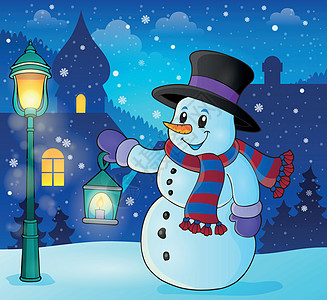 带灯灯主题图象2的雪人图片